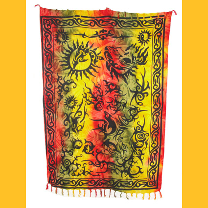 Universal-Tuch Delphine gelb-orange-rot